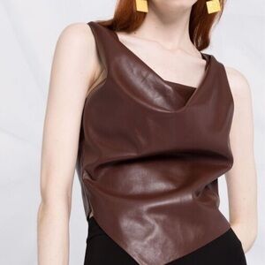 Nanushka leather brown top xs worn once